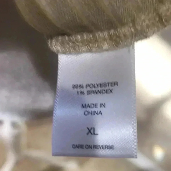 7th Avenue NY & Co Tan and White Draped Neckline Horizontal Striped Top-XL - Picture 10 of 12